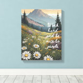 Motivierend Wall Art - hart arbeiten und schön sei Leinwanddruck (Insitu (Holzboden))