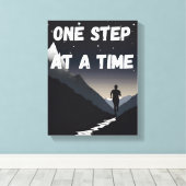 Motivierend Wall Art - Schritt für Schritt Leinwanddruck (Insitu (Holzboden))