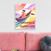 Motivierend Wall Art - Wählen Sie ein glückliches  Leinwanddruck (Insitu (Wohnzimmer))