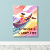 Motivierend Wall Art - Wählen Sie ein glückliches  Leinwanddruck (Insitu (Holzboden))