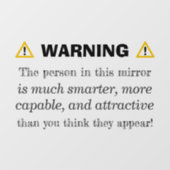 Motivierend Warnspiegel - Positive Bestätigung Fensteraufkleber (Blatt)