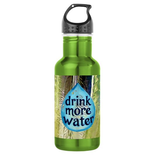 Motivierend Wasserdesign Edelstahlflasche (Vorderseite)