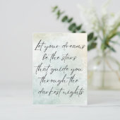 Motivierend Wasserfarbe Inspiration Zitat Postkarte (Stehend Vorderseite)