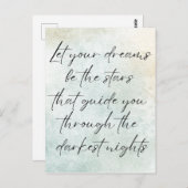 Motivierend Wasserfarbe Inspiration Zitat Postkarte (Vorne/Hinten)