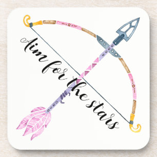 Motivierend Watercolor Bow Arrow Boho Feather Getränkeuntersetzer