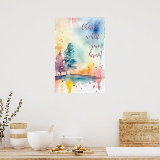 Motivierend Watercolor Wall Art Poster 18 (Küche)