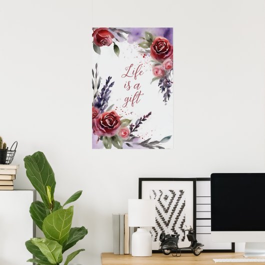 Motivierend Watercolor Wall Art Poster 23 (Heimbüro)