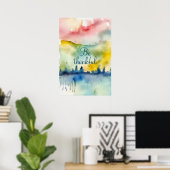 Motivierend Watercolor Wall Art Poster 27 (Heimbüro)
