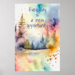 Motivierend Watercolor Wall Art Poster 3