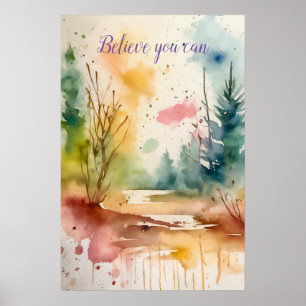 Motivierend Watercolor Wall Art Poster 39