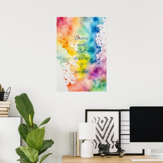 Motivierend Watercolor Wall Art Poster 48 (Heimbüro)
