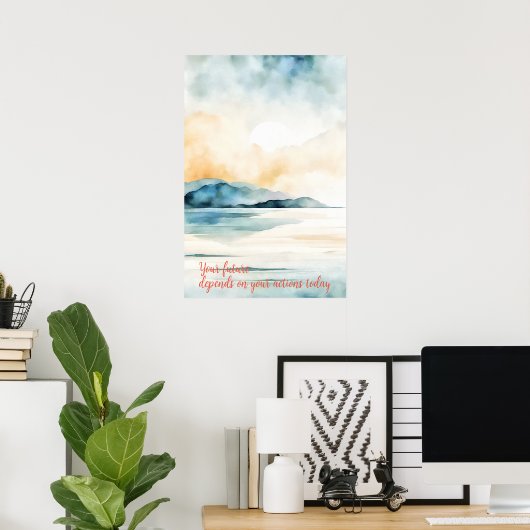 Motivierend Watercolor Wall Art Poster 50 (Heimbüro)