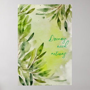 Motivierend Watercolor Wall Art Poster 53