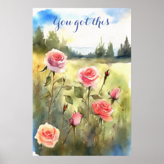 Motivierend Watercolor Wall Art Poster 66