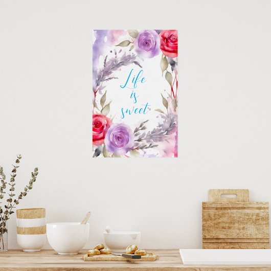 Motivierend Watercolor Wall Art Poster 7 (Küche)