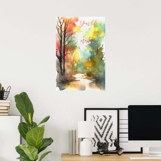 Motivierend Watercolor Wall Art Poster 95 (Heimbüro)