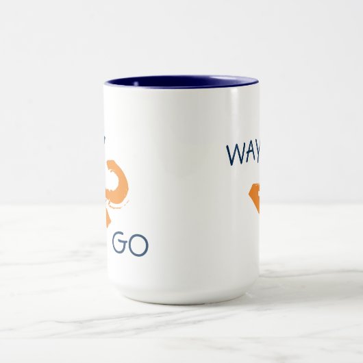 Motivierend WAY2GO blaue Orange Tasse (Zentrum)