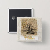 motivierend Weltkarte Button (Vorne & Hinten)