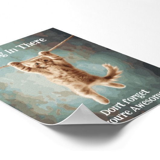 Motivierend Witzhang da Katzenposter Poster (Ecke)