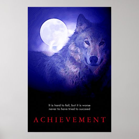 Motivierend Wolf- und Fullmoon-Plakatwerbung Poster (Vorne)
