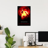 Motivierend Wolf- und Red Fullmoon-Poster Poster (Heimbüro)