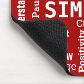 Motivierend Word Cloud on Red Mousepad (Ecke)