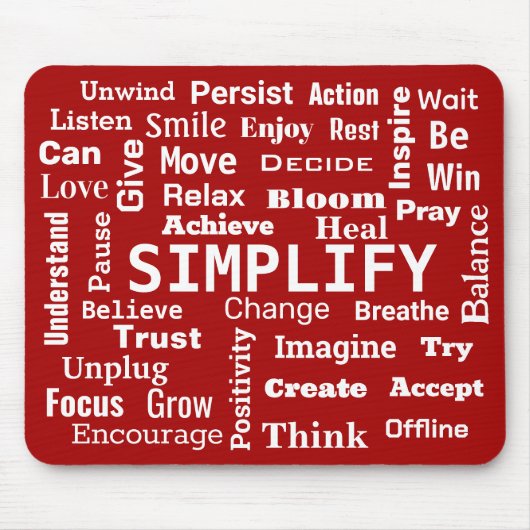 Motivierend Word Cloud on Red Mousepad (Vorne)