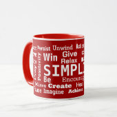 Motivierend Word Cloud on Red Tasse (Vorderseite Links)