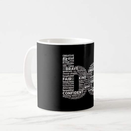 Motivierend Word Cloud-Tasse Kaffeetasse (Vorderseite Links)