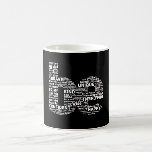 Motivierend Word Cloud-Tasse Kaffeetasse (Mittel)