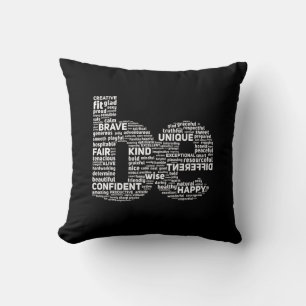 Motivierend Word Cloud Throw Kissen