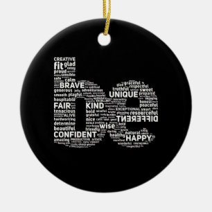 Motivierend Word Cloud Throw Kissen Keramik Ornament