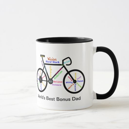 Motivierend Wordbike, Cycle Best Bonus Vater Tasse (Rechts)