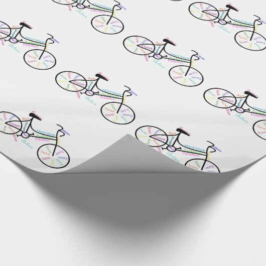 Motivierend Wort für Fahrrad, Radfans Geschenkpapier (Ecke)