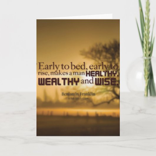 Motivierend Worte - Benjamin Franklin Zitat Karte (Vorderseite)