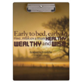 Motivierend Worte - Benjamin Franklin Zitat Klemmbrett (Vorderseite)