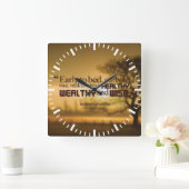 Motivierend Worte - Benjamin Franklin Zitat Quadratische Wanduhr (Zuhause)