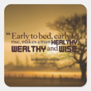 Motivierend Worte - Benjamin Franklin Zitat Quadratischer Aufkleber