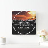 Motivierend Worte - Der harte Weg führt zu Wohlsta Quadratische Wanduhr (Zuhause)