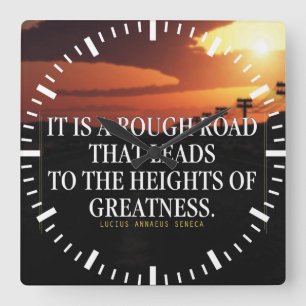 Motivierend Worte - Der harte Weg führt zu Wohlsta Quadratische Wanduhr