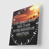 Motivierend Worte - Der harte Weg führt zu Wohlsta Quadratische Wanduhr (Winkel)