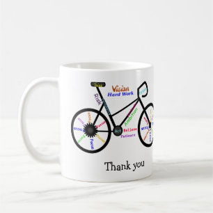 Motivierend Worte, Fahrrad, Fahrrad, Dank für das Kaffeetasse