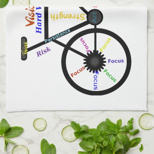 Motivierend Worte, Fahrrad, Fahrrad, Fahrrad, Fahr Geschirrtuch (Gefaltet)