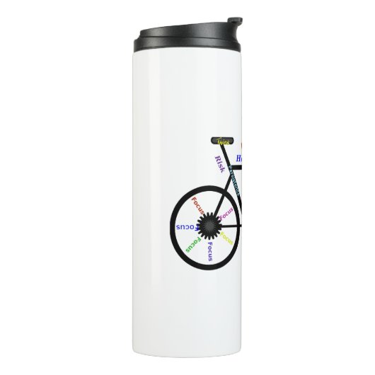 Motivierend Worte, Fahrrad, Fahrrad, Fahrrad, Fahr Thermosbecher (Nach links gedreht)