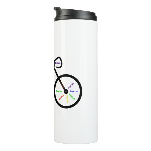 Motivierend Worte, Fahrrad, Fahrrad, Fahrrad, Fahr Thermosbecher (Nach rechts gedreht)