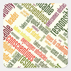 Motivierend Worte fördern positive Ergebnisse Quadratischer Aufkleber