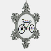 Motivierend Worte für Sportfahrradfans Schneeflocken Zinn-Ornament (Links)