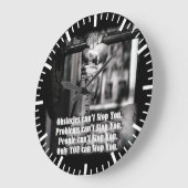 Motivierend Worte - Hindernisse können Sie nicht a Große Wanduhr (Winkel)