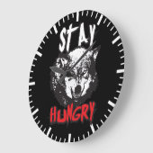 Motivierend Worte - Hunger Bleibe Große Wanduhr (Winkel)