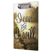 Motivierend Worte - ich kann und werde Klemmbrett (Links)